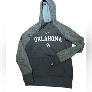 Nike ThermaFit Youth Medium Two Tone Gray Hoodie  OU Logo University of Oklahoma